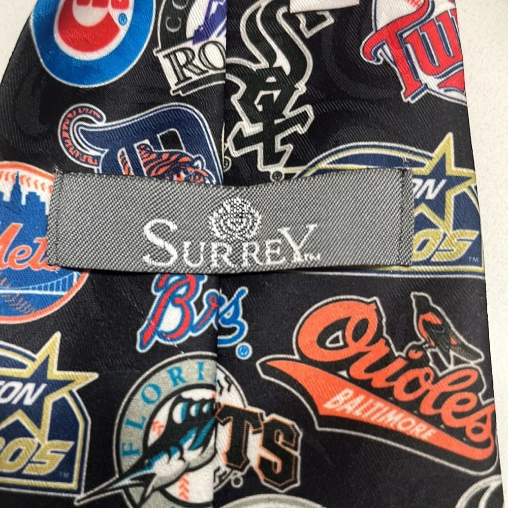 Vintage MLB Surrey All Teams Logo Neck Tie‎ Necktie 1994